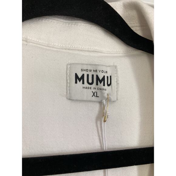 Revole Show Me Your MuMu Jacksonville Cropped Jumpsuit White Womens Size XL - Picture 5 of 9